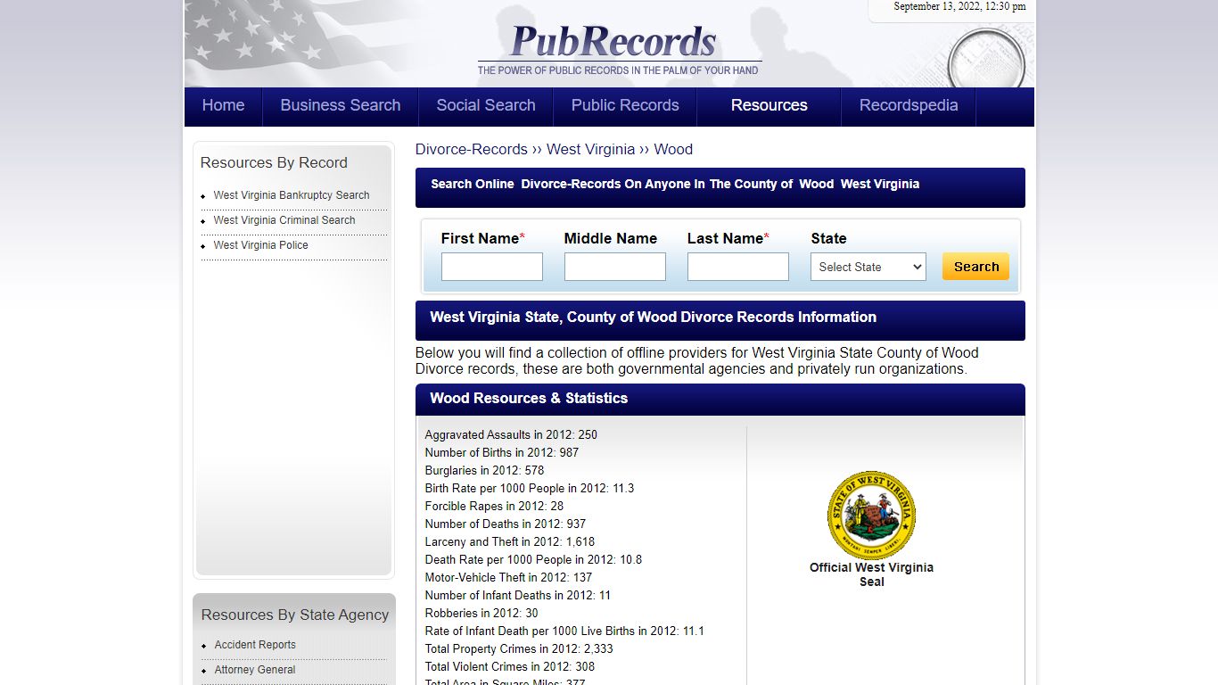 Wood County, West Virginia Divorce Records